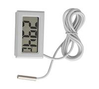 Yctze Thermomètre Numérique Mini Compteur de Température à Affichage LED, Capteur de Sonde Thermomètre LCD avec Capteur de 95 Cm de Long Piles Incluses, Blanc, Idéal pour Incubateur de Reptiles de