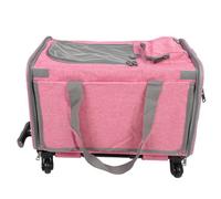 Yctze Transporteur pour Animaux de Compagnie Roulant avec Roues, Poignée Télescopique et Sangles pour Chats et Petits Chiens - Solution de Voyage Pratique (Pink)