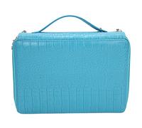 Yctze Trousse à Crayons Colorée de Grande capacité, Sac de Rangement Portable en PU à 252 Trous avec Sangle pour Artistes (Blue)
