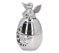 Yctze Urne de Crémation pour Animaux de Compagnie en Acier Inoxydable 30 X 40 Mm | Exquis, Antirouille et Mémorial pour Les Cendres, pour Cheminée ou bibliothèque. (Papillon Grande Taille)