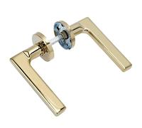 Yctze Verrouillage du Levier de Porte doré - -Collision Bouton Mécanique pour les Chambres et Chambres, Facile à Installer avec des Accessoires Complets