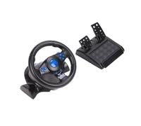 Yctze Volant de Jeu à Rotation à 180 ° avec Pédale, Volant de Jeu de Course USB à Vibrations 7 en 1 Compatible avec, 360, et PC