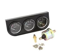 Yctze Voltmètre D'Eau Thermomètre Jauge Triple de Voiture 52mm 3 en 1 - Température de L'eau et Pression D'huile pour Manomètre