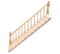 Yctze Yctze Doll House Stairs avec Coins Arrondis Brillants - Escalier Miniature de Bouleau à l'échelle 1/12 pour l'élaboration et Décoration de Maisons de Poupée (Main-d'œuvre Gauche)