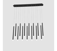 YCVAWEOD 14 lumières décorent Les Lampes suspendues LED cône Long Tube Lampe Suspendue Barre d'éclairage de Cuisine - Lustre linéaire Long Cylindre Noir, plafonnier LWX