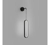 YCVAWEOD Applique Murale LED Noire Moderne 8 W - Lampe d'intérieur à 1 lumière pour Chambre à Coucher, Salon, Salle à Manger, Couloir et escaliers - Lanterne Murale élégante (Noir) LWX