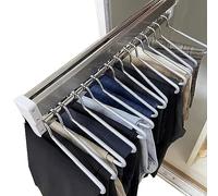 YCVAWEOD Armoire Rail Coulissant Placard de Garde-Robe Tige de vêtements Extensible réglable Robuste avec 2 Pistes coulissantes Pantalon en Acier Tige de Suspension 40cm LWX