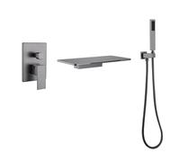 YCVAWEOD Baignier de Douche de Baignoire Tap Gris Cascade Baignoire Taps de Bain avec Douche Bouchure de Douche mélangeur de Douche à soupape LWX