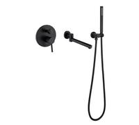 YCVAWEOD Baignier de Douche de Baignoire Tap Tapeur de Batteur de Bain Noir avec Pomme de Douche 360 Spout Pivot de la Pomme de Douche et de tuyaux pour Le mélangeur de Bain Taps LWX