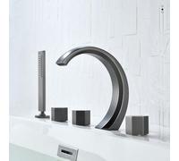 YCVAWEOD Baignoire de Bain de Baignoire de Baignoire robineur Gris Cascade de Cascade Set à Double Levier mélangeur Tap Rotatif Tap de Salle de Bain Tap de Salle de Bain avec Douche LWX