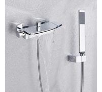 YCVAWEOD Baignoire de Douche en Cascade Ensemble de Bain de Salle de Bain mélangeur de Douche de Salle de Bain Robinet Robinet Chrome à Double poignée Ensemble de Douche de Douche LWX