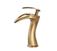 YCVAWEOD Basin en Cascade Taps Salle de Bain Bassin de Salle de Bain Brass Single Lever Bathroom Savel Mixer Robinet, Eau Chaude/Froide, avec tuyaux Standard du Royaume-Uni, Laiton Antique LWX