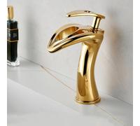 YCVAWEOD Basin en Cascade Taps Salle de Bain Bassin de Salle de Bain Brass Single Lever Bathroom Savel Mixer Robinet, Eau Chaude/Froide, avec tuyaux Standard du Royaume-Uni, Laiton Antique LWX