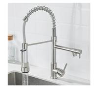 YCVAWEOD Black and Rose Gold Tull Down FauceChot & Cold Water Mixer Tap avec Double Bec de Conception de Printemps métallique pour lavabos Modernes LWX