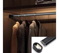 YCVAWEOD Black Industrial Metal Wardrobe Rail 160cm de Long Placard de Long Canne Suspendue pour Les vestiaires Moup à vêtements Hanger Bar LWX