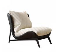 YCVAWEOD Chaise d'accent Moderne du Milieu du siècle, Chaise de Salon de canapé en Flanelle Douce avec Jambe en métal pour Le Salon de Chambre à Coucher Blanc LWX