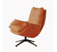YCVAWEOD Chaise de Bureau à Domicile à Dos Haut sans Roues, Chaise de Bureau de Bureau en Cuir PU pivotant des chaises de tâches à Bascule avec Armes Orange-b LWX