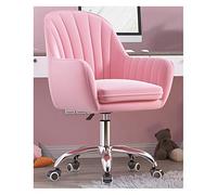 YCVAWEOD Chaise de Bureau à Domicile Poux de Bureau en Velours pivotant, étude tâche d'ordinateur de siège Roule roulable Chaise tâchée du Dos au Milieu du Dos pour Salon, placage en Argent, Rose LWX
