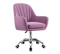 YCVAWEOD Chaise de Bureau Accent Vanity Armchair Velvet Computer Ajustement Hauteur Home Office Swivel Chaise Rolling Executive Task Chairs, Purple LWX