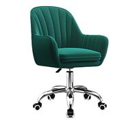 YCVAWEOD Chaise de Bureau Accent Vanity Armchair Velvet Computer Ajustement Hauteur Home Office Swivel Chaise Rolling Executive Task Chairs, Green LWX