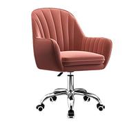 YCVAWEOD Chaise de Bureau Accent Vanity Armchair Velvet Computer Hauteur réglable Home Office Swivel Chaise Rolling Executive Task Chairs, Bean Pâte LWX