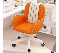 YCVAWEOD Chaise de Bureau Chaise de Bureau à Domicile en Cuir PU Moderne avec Base de roulement pivotante et accoudoirs idéaux pour l'étude des Jeux et l'utilisation de la Chambre (Orange) LWX