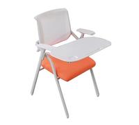 YCVAWEOD Chaise de Bureau, Chaise de Formation Pliante avec Tablette d'écriture, chaises de Bureau à Domicile, idéal pour la Salle de Classe, Le Bureau, la conférence (Orange) LWX