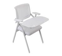 YCVAWEOD Chaise de Bureau, Chaise de Formation Pliante avec Tablette d'écriture, chaises de Bureau à Domicile, idéal pour la Classe, Le Bureau, la conférence (Blanc) LWX