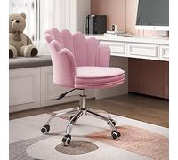 YCVAWEOD Chaise de Bureau Chaise de Jeu Chaise d'ordinateur en Velours Chaise pivotante, Chaise de Bureau à Domicile Mignon Chaise de Bureau de vanité rembourrée Moderne 360 ° LWX