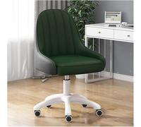 YCVAWEOD Chaise de Bureau Chaise de vanité pivotante rembourrée Moderne avec Roues et Hauteur réglable pour Le Bureau à Domicile en Faux Cuir Chaise en Vert LWX