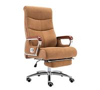 YCVAWEOD Chaise de Bureau de Chaise de Bureau avec Repose-Pieds High Back Reccining Chaise Executive Hauteur Hauteur de Jeu ajusté Chaise de Jeu en Tissu Coton pour étude de Bureau, Khaki LWX