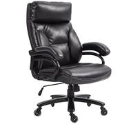 YCVAWEOD Chaise de Bureau High Back Wide Cuir avec Support Lombaire, 400 LB de capacité, Hauteur réglable, Conception Confortable, Base Lourde avec Roues - Parfait pour la Maison et LWX