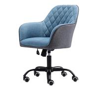 YCVAWEOD Chaise de Bureau Moderne sans Bras Moderne avec Chaise de vanité pivotante à siège rembourré en Cuir PU avec Hauteur réglable et siège Large pour Le Maquillage Gris LWX