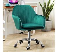 YCVAWEOD Chaise de Bureau Moderne sans Bras Moderne avec Rembourrage en Cuir PU et siège pivotant réglable Couleur de Gris idéal pour Le Maquillage vanité sans Roues nécessaires LWX