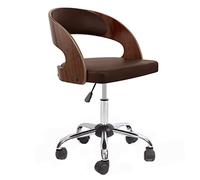 YCVAWEOD Chaise de Bureau pivotant à mi-arrivée avec Design sans Bras en Bois Massif et Coussin en Cuir Chaise de Bureau Confortable pour la Maison ou Utilisation. LWX