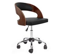 YCVAWEOD Chaise de Bureau pivotant à mi-arrivée avec Design sans Bras en Bois Massif et Coussin en Cuir Chaise de Bureau Confortable pour la Maison ou Utilisation. LWX