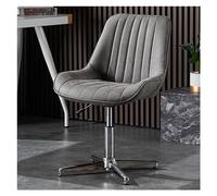 YCVAWEOD Chaise de Bureau pivotante Moderne sans Bras Mid arrière PU Leather Desk Chaise sans Roues Chaise de tâche Informatique Chaise de vanité élégante pour Le Bureau à Domicile (PU Grey) LWX