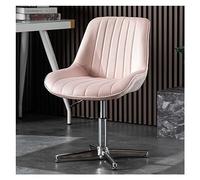 YCVAWEOD Chaise de Bureau pivotante Moderne sans Bras Rose - Pas de Roues Mid Back PU Leather Task Chair pour Home Office & Vanity - Design élégant et Confortable LWX