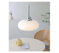 YCVAWEOD Chaner, Lampe à Suspension médiévale en Verre français Moderne Simple Dia 20 cm Blanc Beige Restaurant Lumière Table à Manger Bar Cuisine Éclairage LED Chaner Plafond LWX