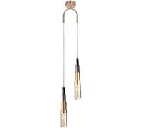 YCVAWEOD Chaner, Longues suspensions compatibles avec Salle de Bain 5W Moderne LED Bulle Verre plafonnier Suspension 2 lumières Noir d linéaire Chaner LWX