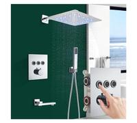 YCVAWEOD Chromé thermostatique de Douche Robinet Ensemble LED épais précipitant la tête de Douche ABS ABS Plastique à Main en Plastique Plastique à Main Chaud Bélogerie, Douche, Douche LWX