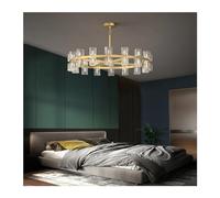 YCVAWEOD Classique Luxe LED Cristal Noir Or Lampes suspendues Lampes suspendues Suspension, plafonnier LWX