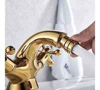 YCVAWEOD Cuisine Taps Chrome Antique Brass D Bassin avec Baillé Rotation de Bubbler Rotation à 360 degrés Chaussade Cold Water Interrupteur LWX