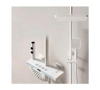 YCVAWEOD Ensemble de Robinet de Douche thermostatique, luminaires de Douche à Volant muraux avec Affichage de température numérique, Pomme de Douche de Pluie avec Spray à Main, système de Douche de