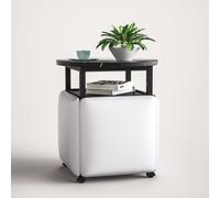 YCVAWEOD Ensemble de sièges de Cube avec roulettes pivotantes et Table Basse-cafetière Coulable de Chaise Ottoman empilable Combo idéal pour Le Salon et Le Bureau à Domicile LWX