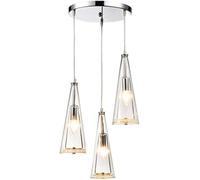 YCVAWEOD Europe du Nord E14 3 lumières Pendentif en Verre luminaire postmoderne Cristal LED Plafond Lampe Suspendue Restaurant Droplight café Restaurant Salon décor Lustre Dispositif d'éclairage,