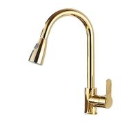 YCVAWEOD Évier de Cuisine Taps Gold Mixer Tap Évier de Cuisine avec pulvérisation Spray à 360 ° Tapis d'évier de Rotation pour la Cuisine avec 3 Modes spary à poignée à poignée Simple et à Eau Froide