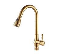 YCVAWEOD Évier de Cuisine Taps Gold Mixer Tap Évier de Cuisine avec pulvérisation Spray à 360 ° Tapis d'évier de Rotation pour la Cuisine avec 3 Modes spary à poignée à poignée Simple et à Eau Froide