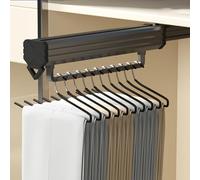 YCVAWEOD Extensible Tire Out Closet Rodadjustable 2555cm Clothes Rail & Panters Rack Rack en Acier Organisateur LWX