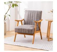 YCVAWEOD Fauteuil avec Cadre en Bois et Coussin de Tissu Confortable - Chaise de Lecture élégante pour Salon, Bureau, décor de Chambre à Coucher LWX